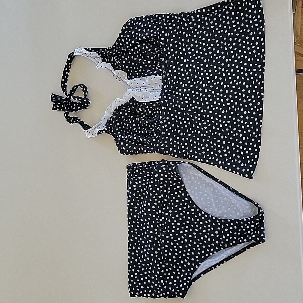 Pour moi set tankini and high waisted bottom swimsuit set.
